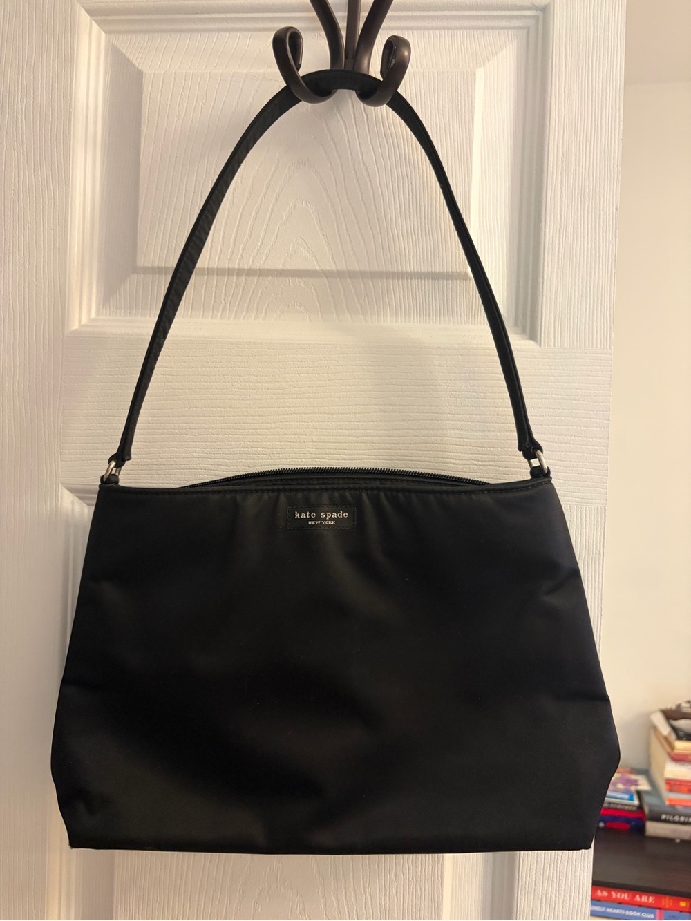 kate spade Black Shoulder Bag with Gold Logo Plaque